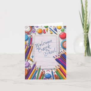 Carte Accueil coloré Retour au design scolaire