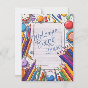 Carte Accueil coloré Retour au design scolaire