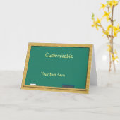 Carte Accueil Green Chalkboard - Personnalisable (Fleur jaune)