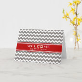 Carte Accueil gris rouge des employés de Chevron à (Fleur jaune)