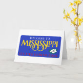 Carte Accueil panneau routier vers Mississippi - (Fleur jaune)