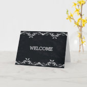 Carte Accueil personnalisé de la garde d'hiver noire (Fleur jaune)