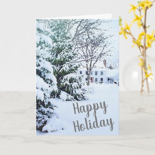 Carte Accueil pour Noël (Fleur jaune)