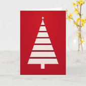 Carte Accueil simple Arbre de Noël rouge et blanc (Fleur jaune)