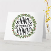 Carte Accueil Sweet Home Watercolor Wreath (Fleur jaune)