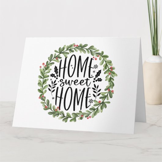 Carte Accueil Sweet Home Watercolor Wreath (Devant)