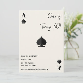 Carte Ace of Spades Birthday Card | Playing Card Party T