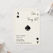 Carte Ace of Spades Birthday Card | Playing Card Party T (Devant/Arrière en situation)