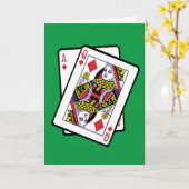 Carte Ace & Queen of Diamonds 21e anniversaire Né en 200 (Fleur jaune)