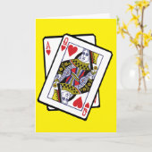 Carte Ace & Reine des Coeurs 21e anniversaire (Fleur jaune)