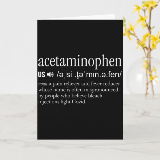Carte Acetaminophen Pronounce Funny (Fleur jaune)