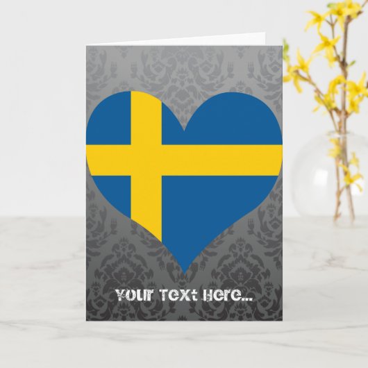 Carte Acheter Suède Drapeau (Fleur jaune)