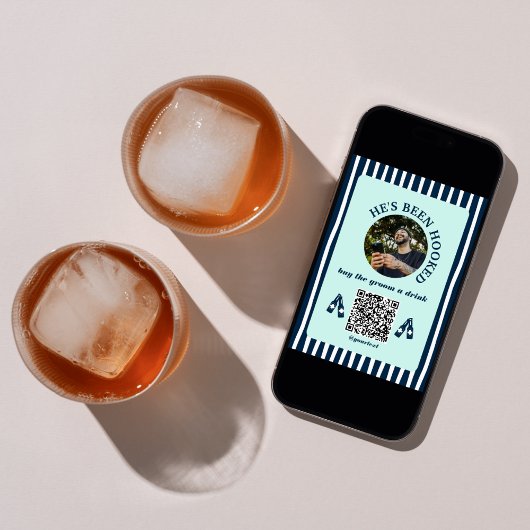 Carte Acheter The Groom A Drink Photo Qr Code Bachelor P