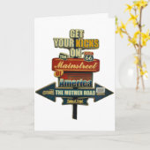 CARTE ACHETEZ VOS COUPS D'ANNIVERSAIRE SUR ***ROUTE 66** (Fleur jaune)
