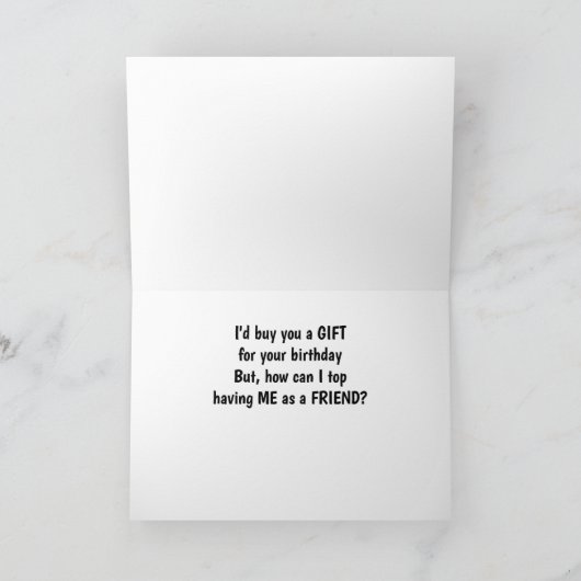 CARTE ACHETEZ-VOUS UN CADEAU MAIS VOUS AVEZ "MOI" POUR V (Intérieur)