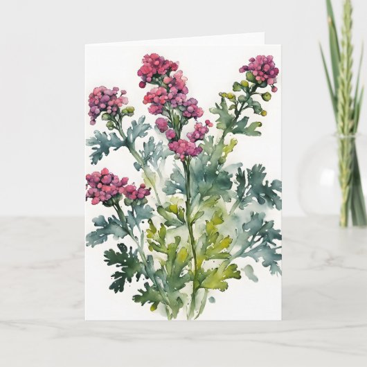 Carte Achillée - Fleurs à l'aquarelle (Devant)