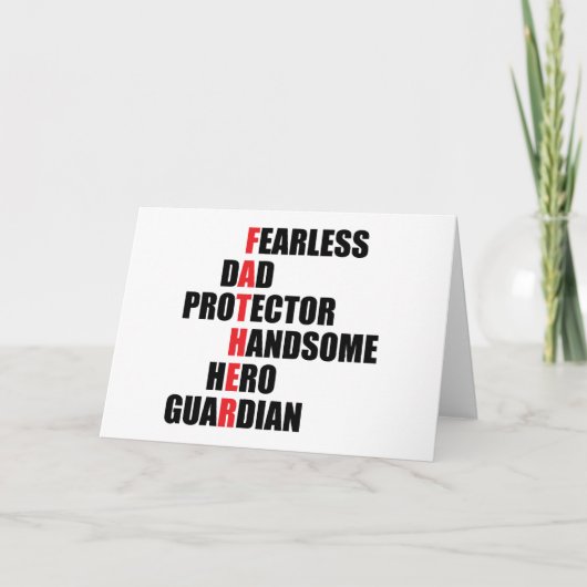 Carte Acrostiche de père (Devant)