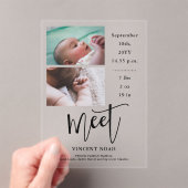 Carte Acrylique Faire-part de naissance Deux Photo (In situ (ordinateur de poche))