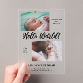 Carte Acrylique Gravée Faire-part de naissance Pho (In situ (ordinateur de poche))