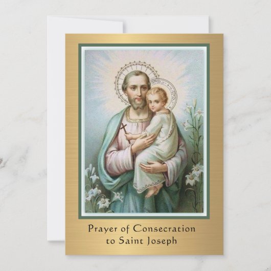 Carte Acte de consécration à saint Joseph Prière catholi (Devant)