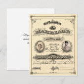 Carte Acte de mariage ancien (Devant / Derrière)