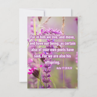 Carte Actes 17:28 KJV Bible Verse Pic Greeting