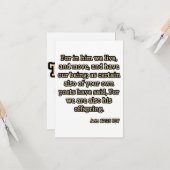 Carte Actes 17:28 KJV Bible Verse Salutation (Devant/Arrière en situation)