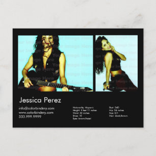 Carte Acteur/Modèle 2 Shot Black Headshot