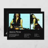 Carte Acteur/Modèle 2 Shot Black Headshot (Devant / Derrière)