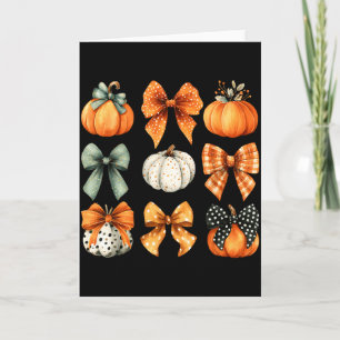 Carte Action de grâce Automne Feuilles de Coquette Bow C
