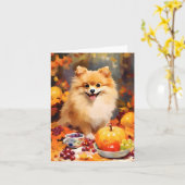 Carte Action de grâces d'automne en Poméranie (Fleur jaune)