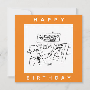Carte Action Gnome in the Garden Center Cartoon