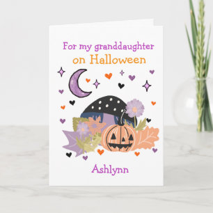 Carte Activité Halloween citrouille pour petite-fille