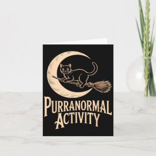 Carte Activité paranormale Halloween Chat Noir Croissant