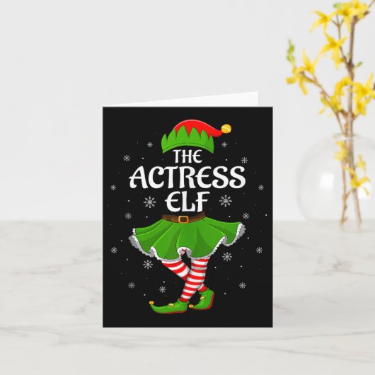 Carte Actress Elf Christmas Family Girls Women Elf Squad (Fleur jaune)