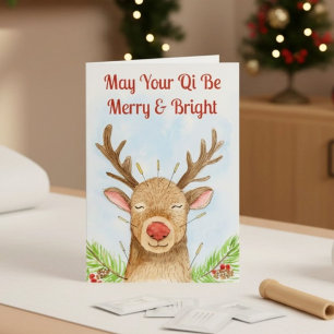 Carte Acupuncture de Noël Que Votre Qi Soit Joyeux