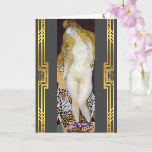 Carte Adam et Eve de Klimt restaurés (Orchidée)