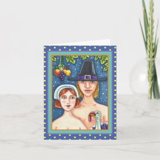 Carte ADAM & EVE PILGRIMS, WHIMSY THANKSGIVING Blank (Devant)