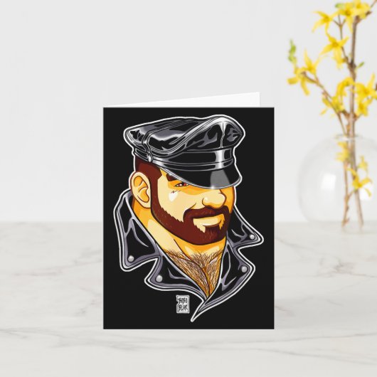 Carte Adam Likes Leather Hat  (Fleur jaune)