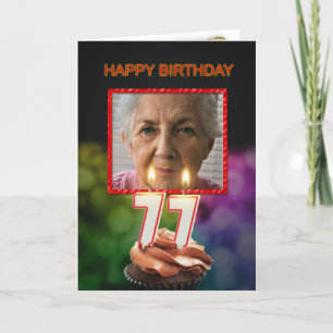 Carte Add a picture, 77th Birthday card with Candles