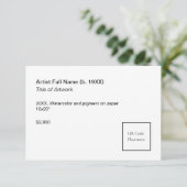Carte Add QR Code Artwork Exhibition Label Template (Debout devant)