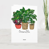 Carte Addicité aux Plantes | Funny Friendship Card (Dos)