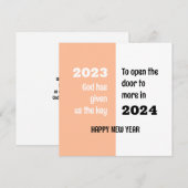 Carte Adieu 2023 Bonjour 2024 Bonne année (Devant / Derrière)