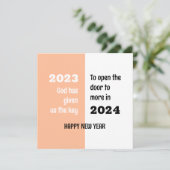 Carte Adieu 2023 Bonjour 2024 Bonne année (Debout devant)