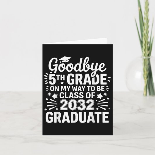 Carte Adieu 5e classe De 2032 Diplômé 5e année (Devant)