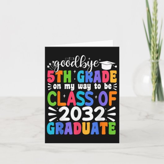 Carte Adieu 5e grade Cl De 2032 Diplômé 5e grade (Devant)