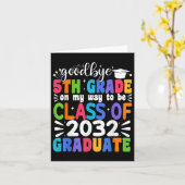 Carte Adieu 5e grade Cl De 2032 Diplômé 5e grade (Fleur jaune)
