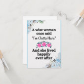 Carte adieu à une collègue pour un nouveau poste de trav (Devant/Arrière en situation)