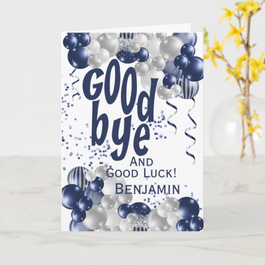 Carte Adieu adieu départ (Fleur jaune)