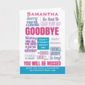 Carte Adieu Adieu Nouvelle retraite d'emploi (Devant)